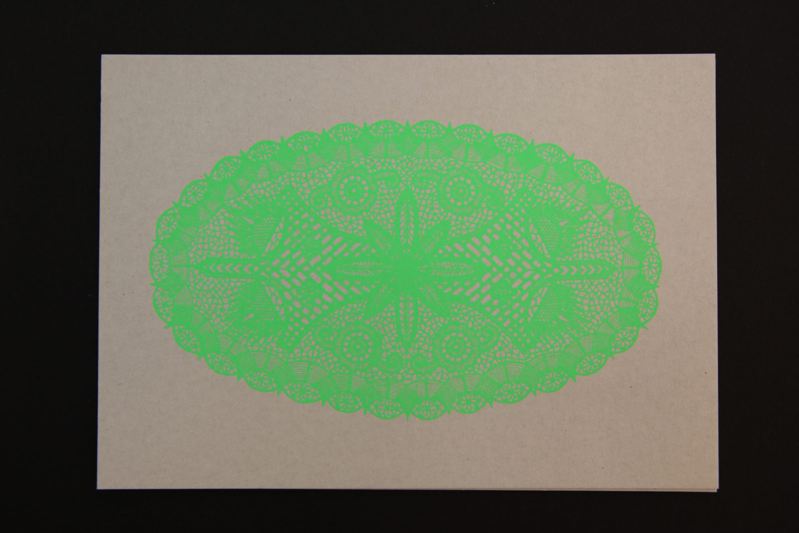 Ornament karte a5 neongruen